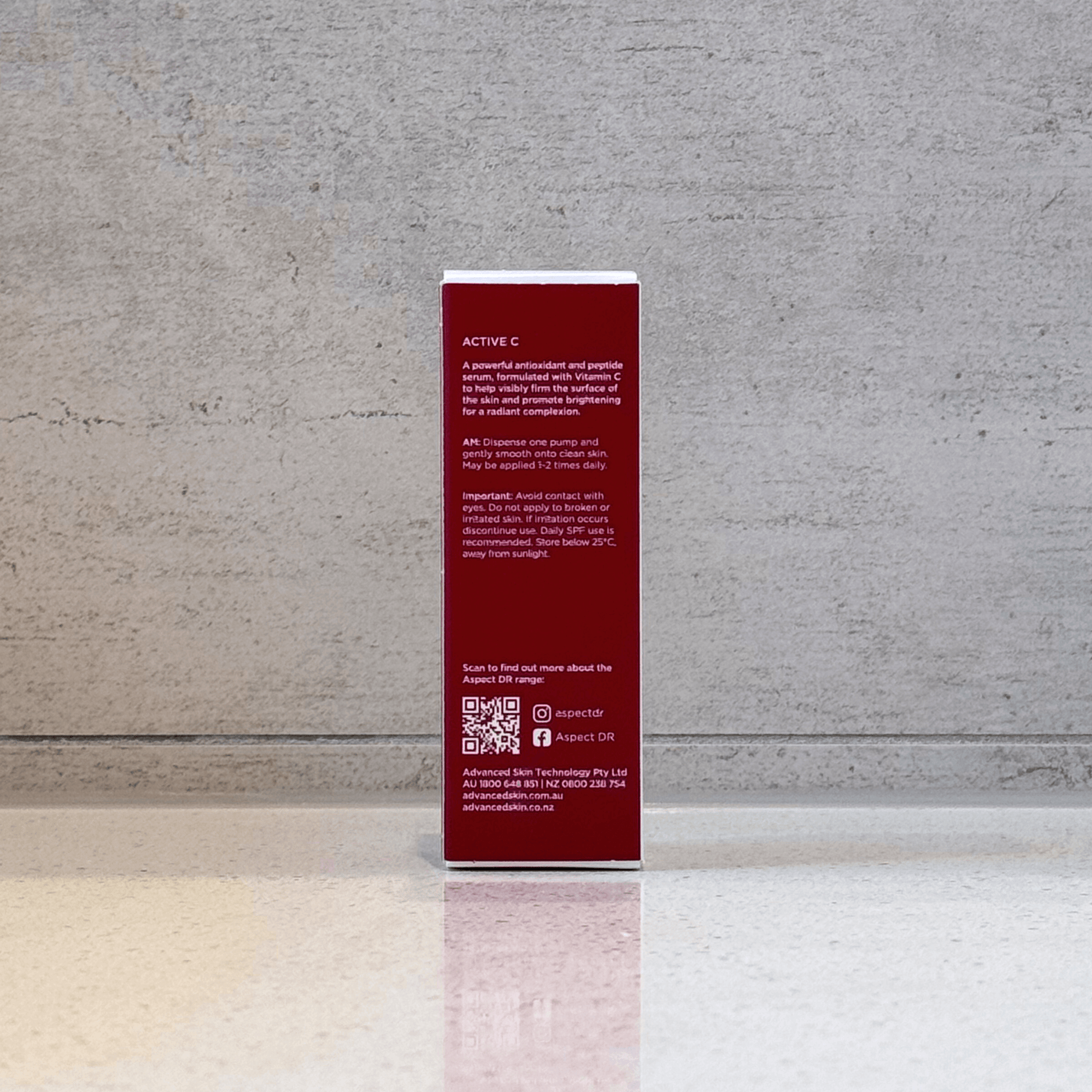 Active C Aspect Dr Bright and balanced back of box