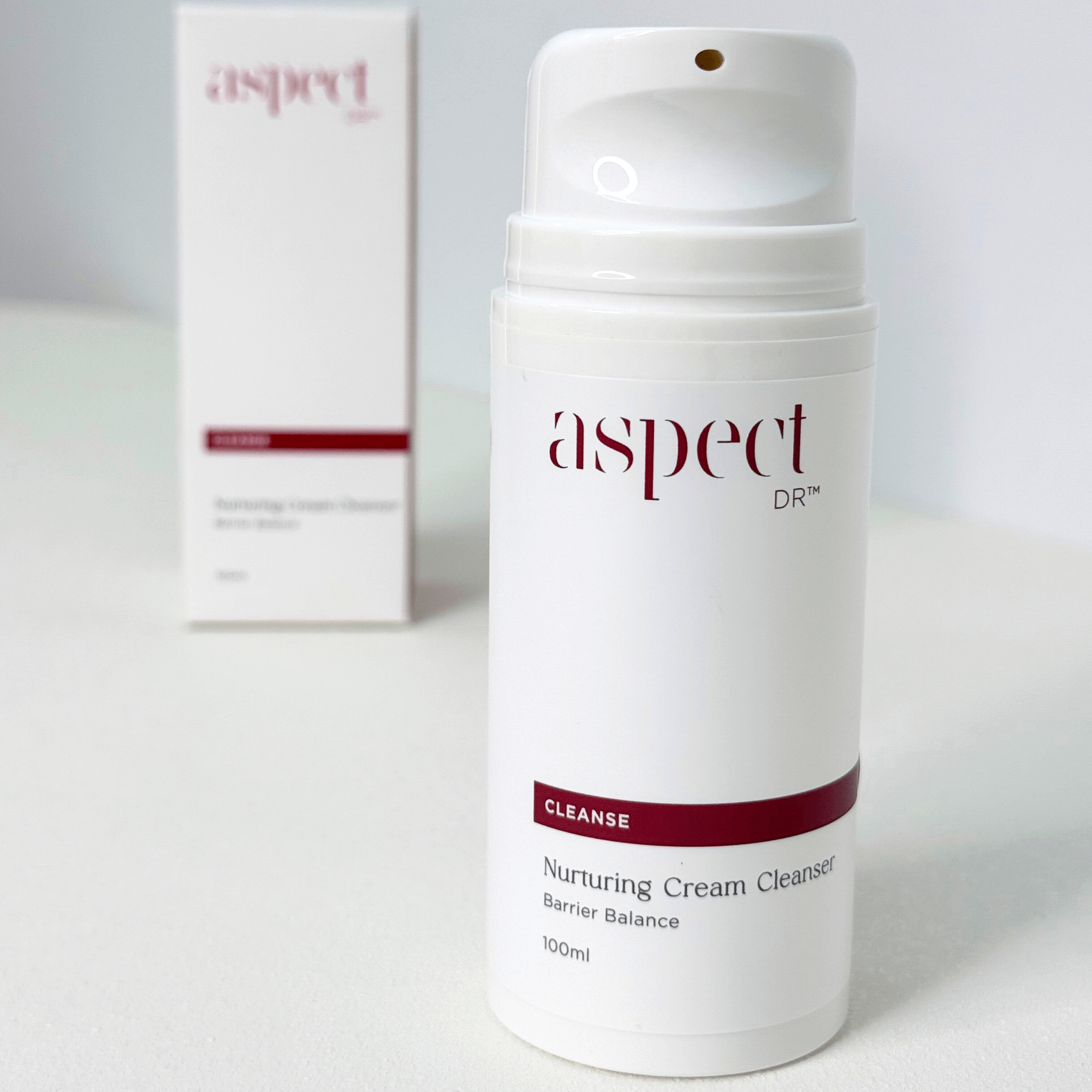 Aspect Dr Nurturing Cream cleanser 100ml box and product on white background