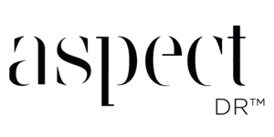 Black Aspect Dr skincare logo on transparent background