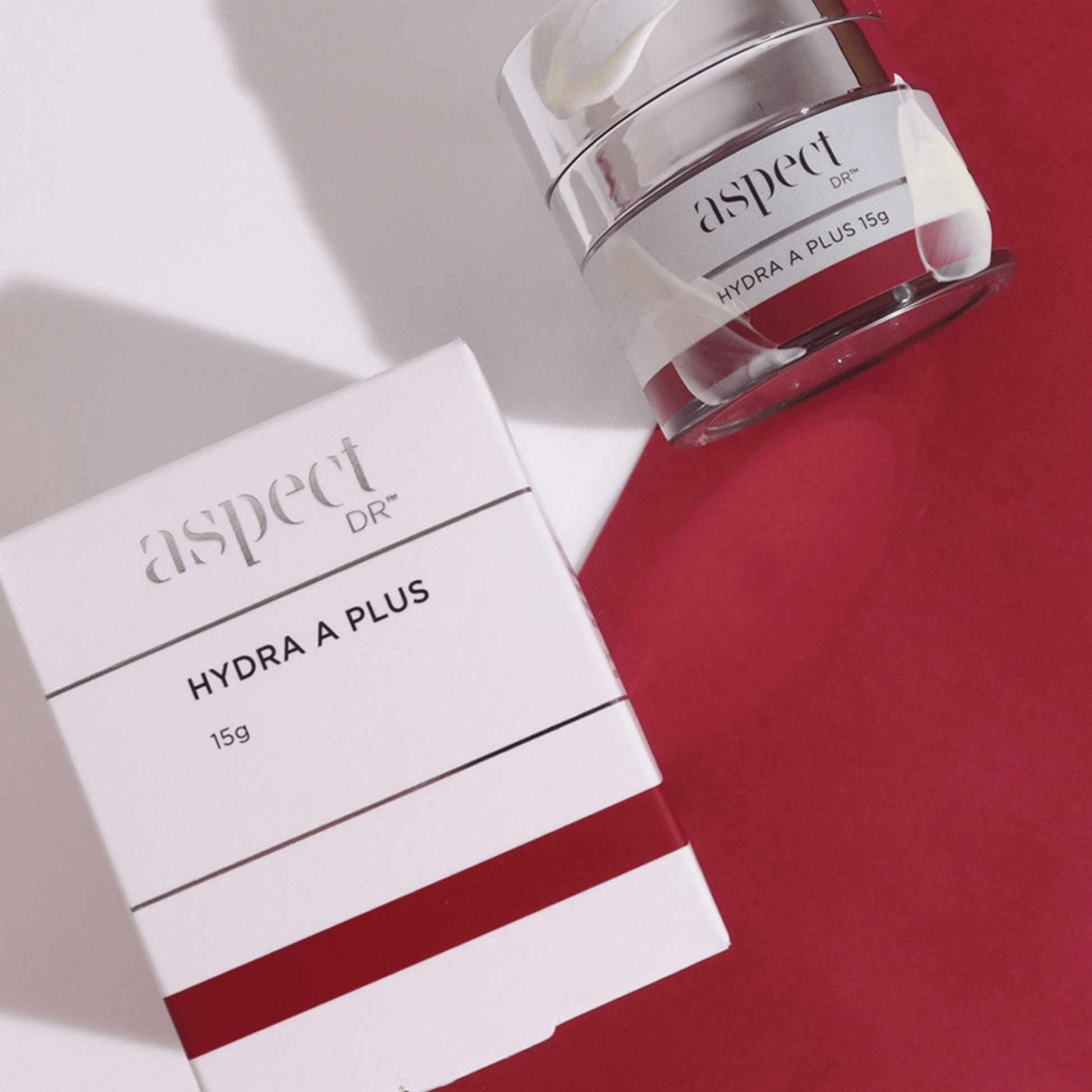 Aspect Hydra A plus 15g on a red and white background