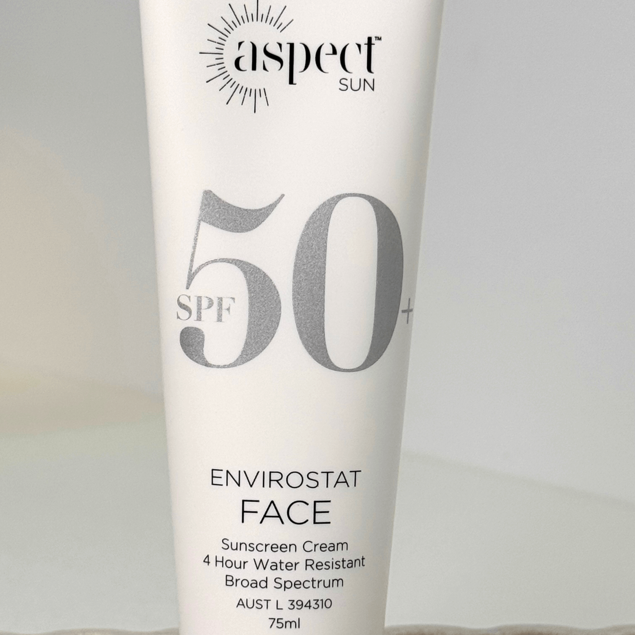 Aspect Sun cream with SPF 50+ on a light background