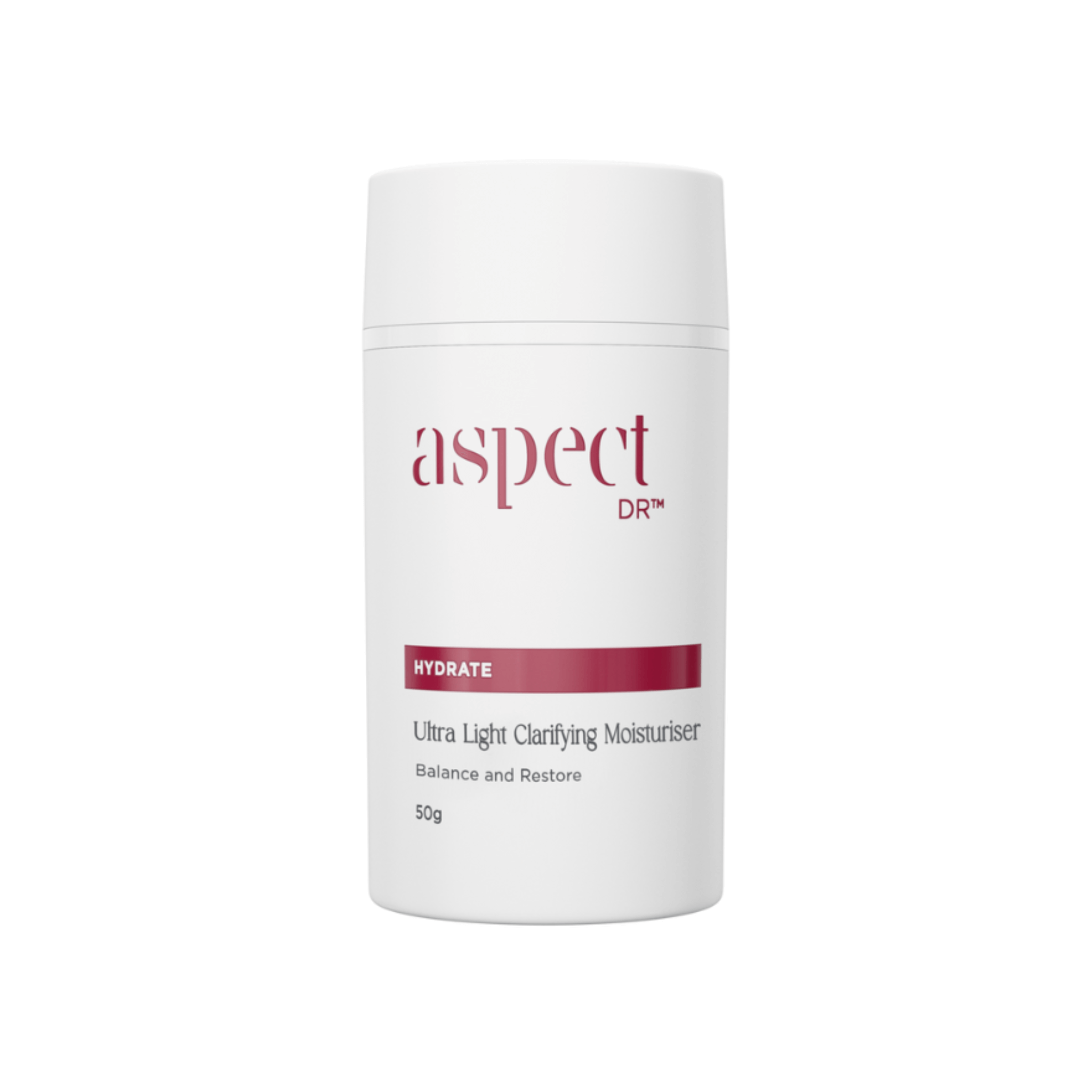 Aspect Dr Ultra Light Clarifying moisturiser on white background
