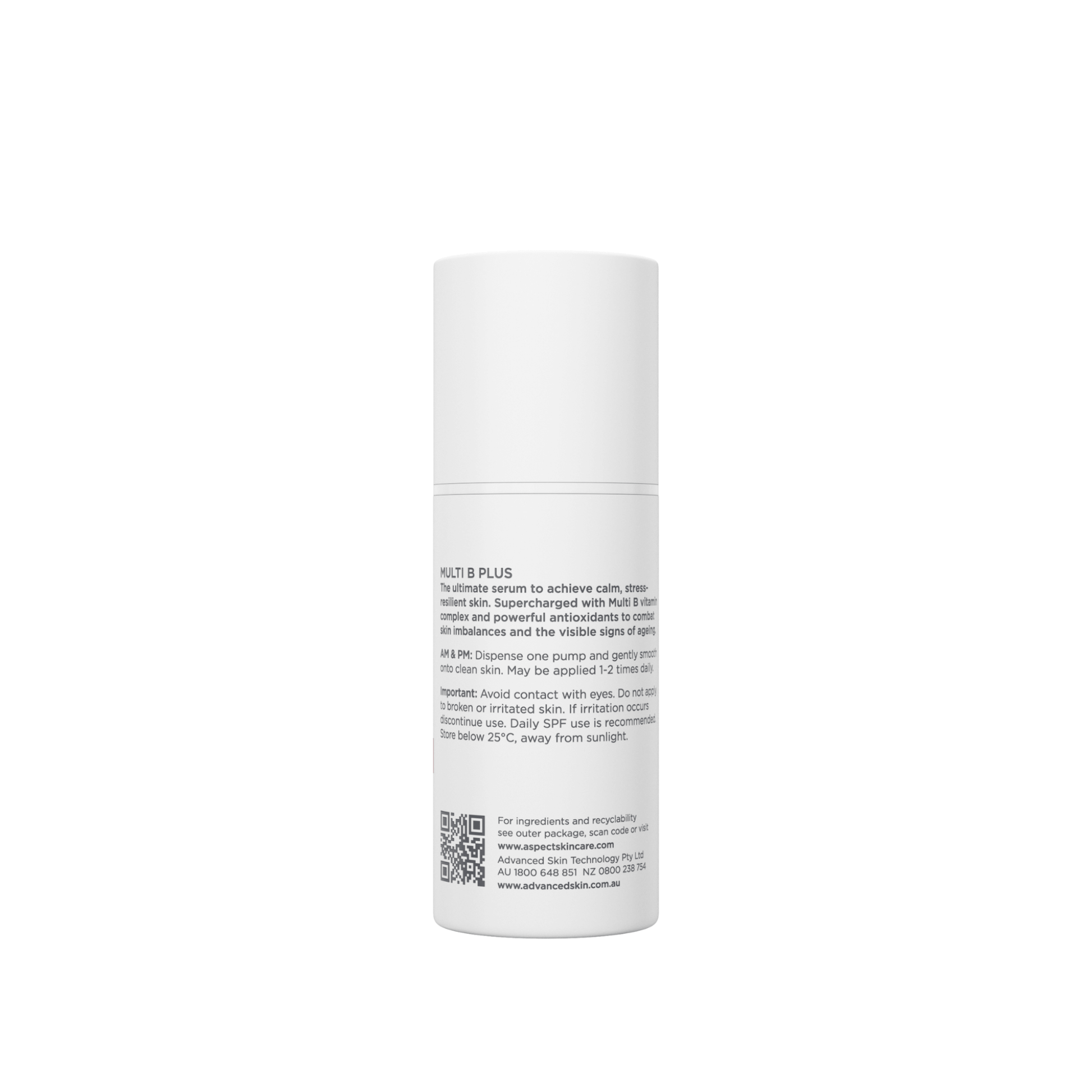 Multi B Plus 30ml back of product white background