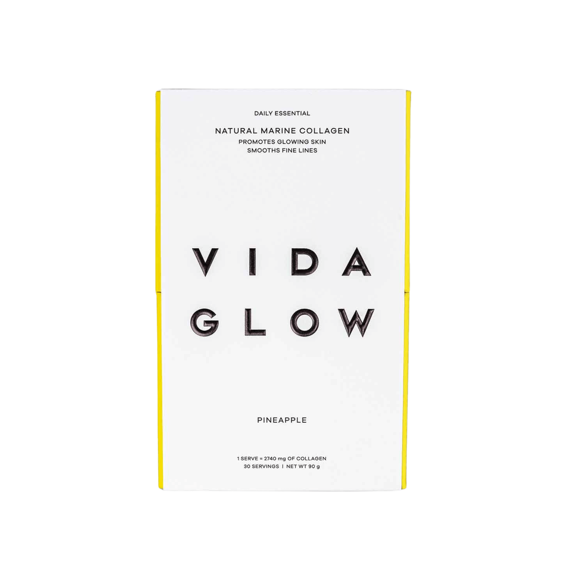 Vida Glow Pineapple marine collagen front of box on white background