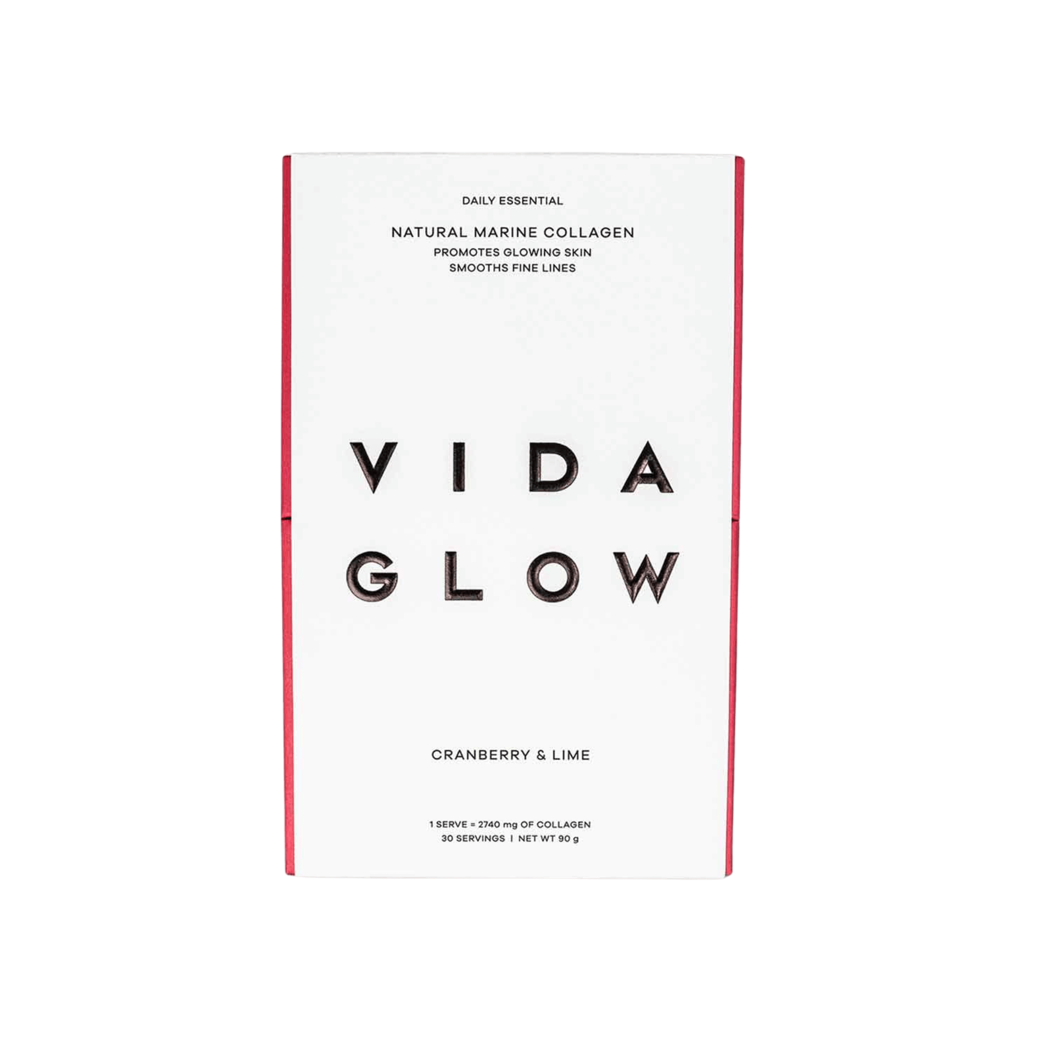 Vida Glow Cranberry and lime front of box on white background