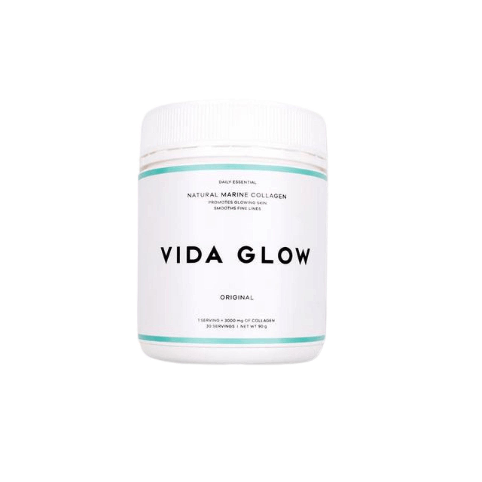 Vida glow marine collagen 90g loose powder front of container