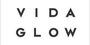 Black Vida Glow logo on white background