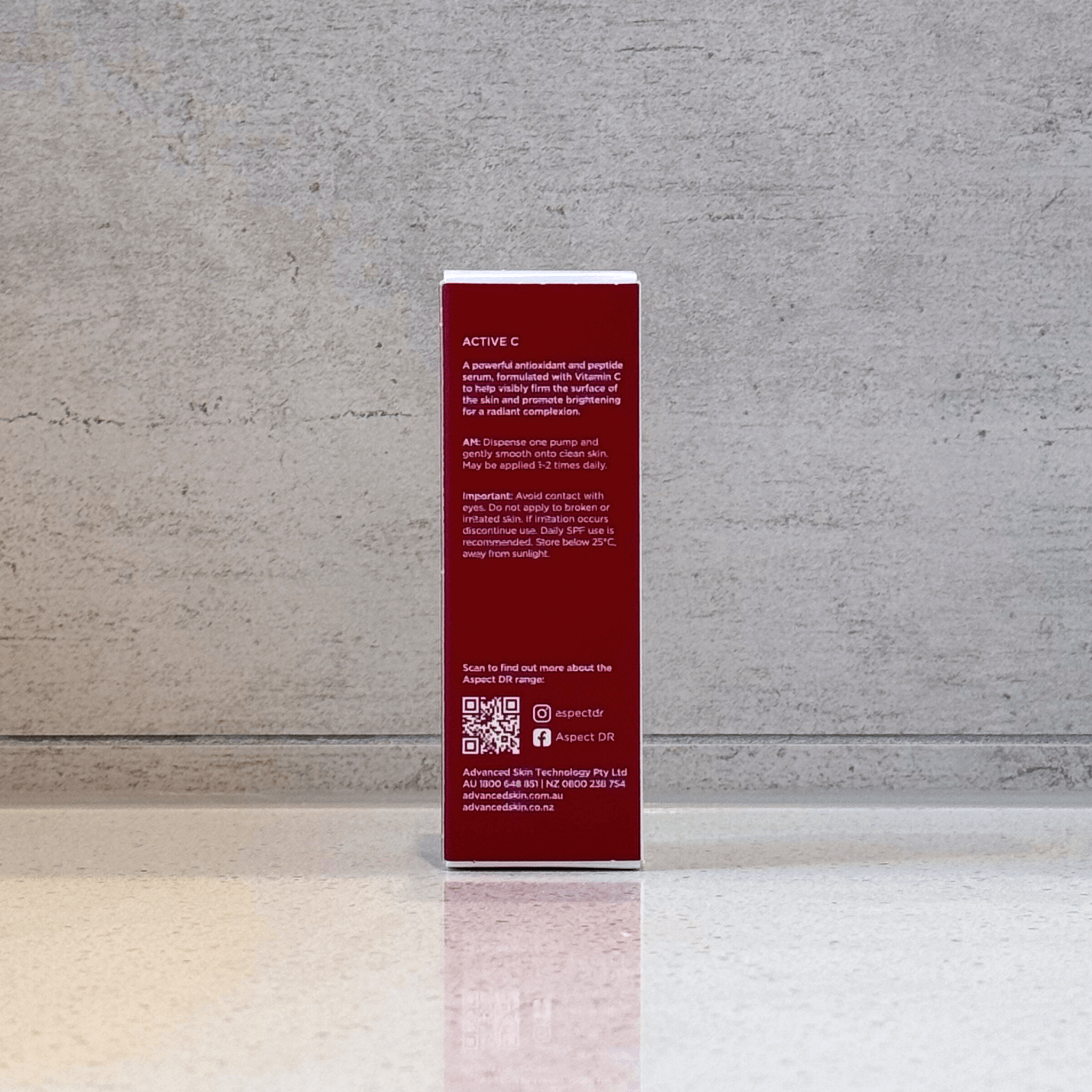 Active C Aspect Dr Bright and balanced back of box