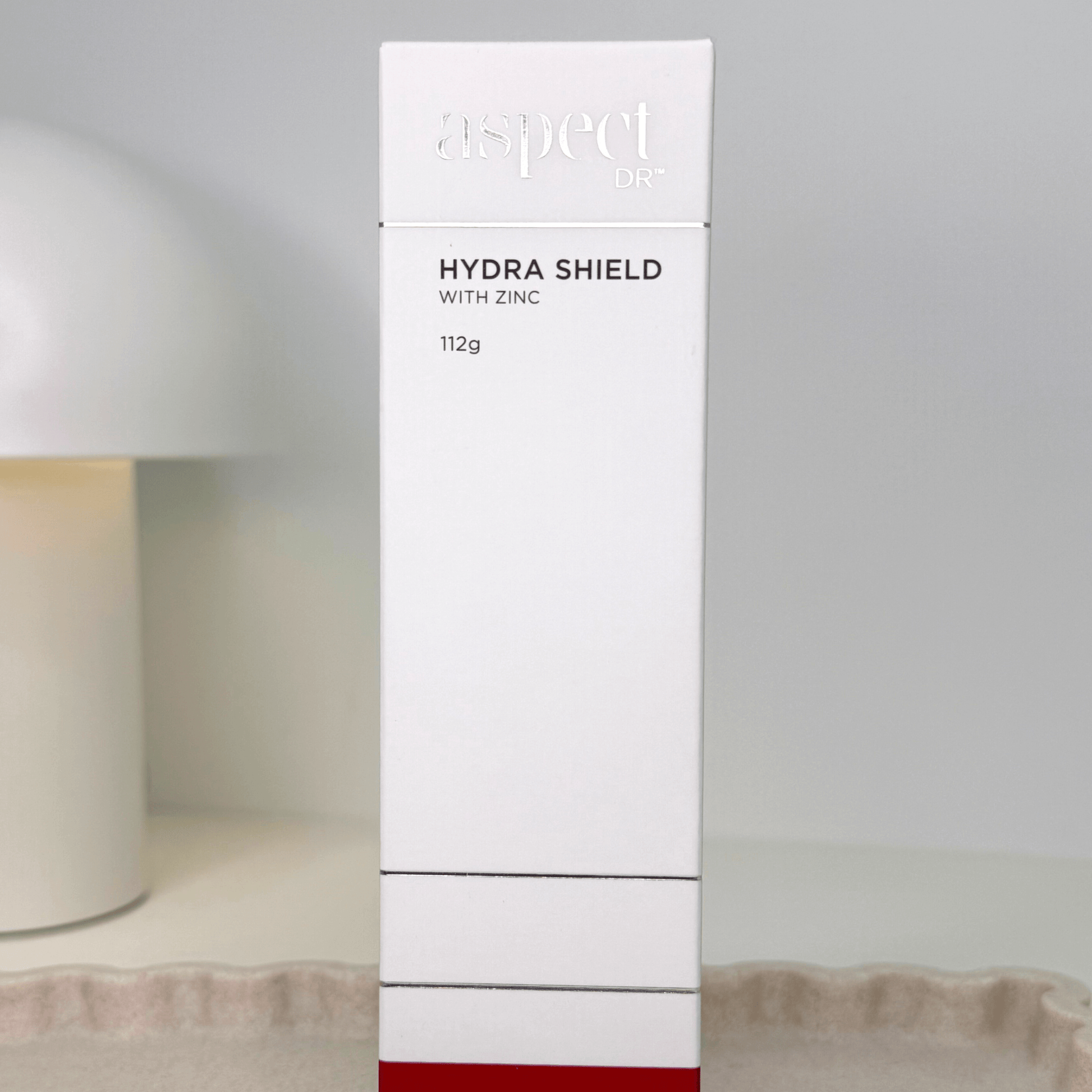 Aspect Dr Hydra Shield with zinc front of product