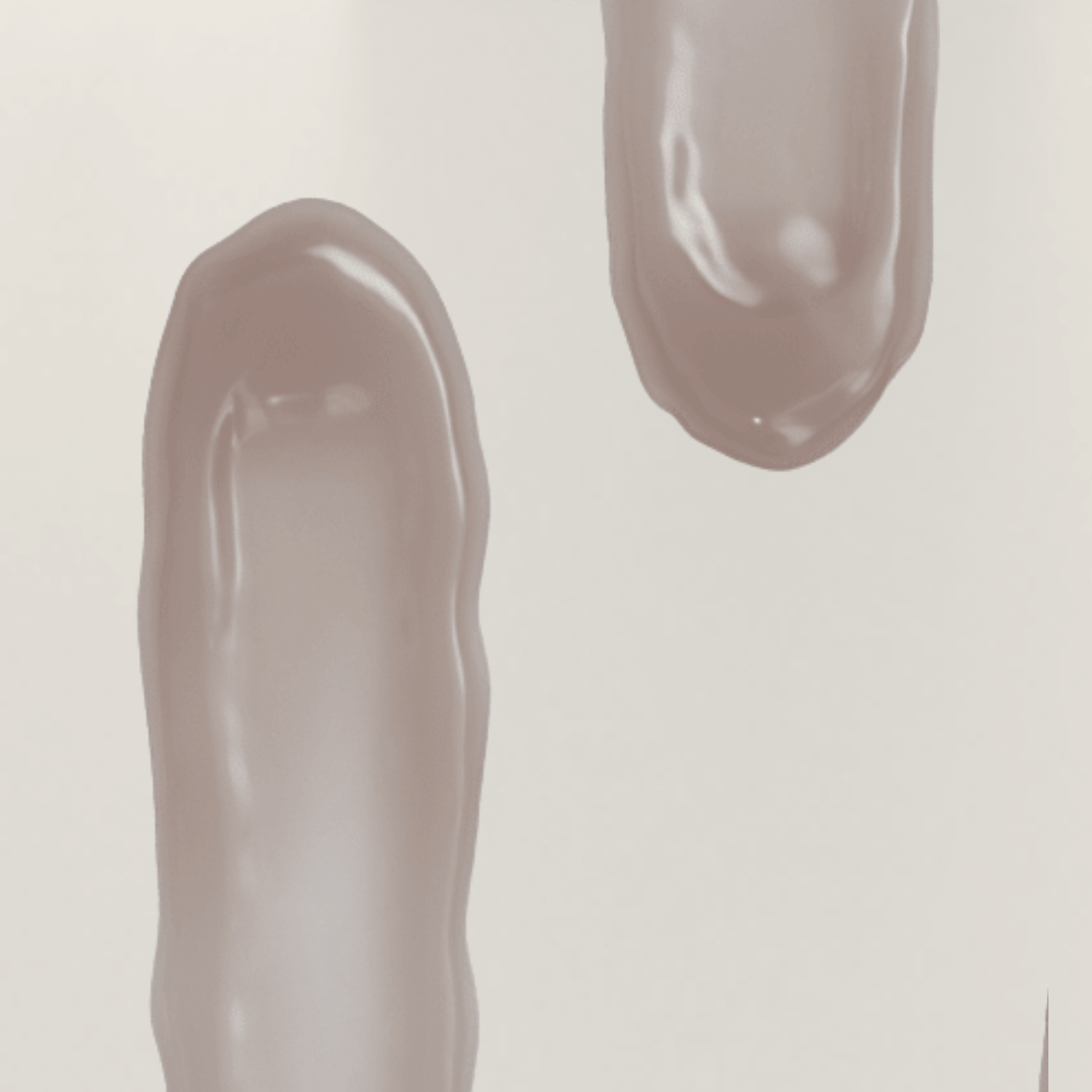 A close-up Aspect Lip perfecting mask texture of a glossy, smooth taupe product swatch on a light neutral background.