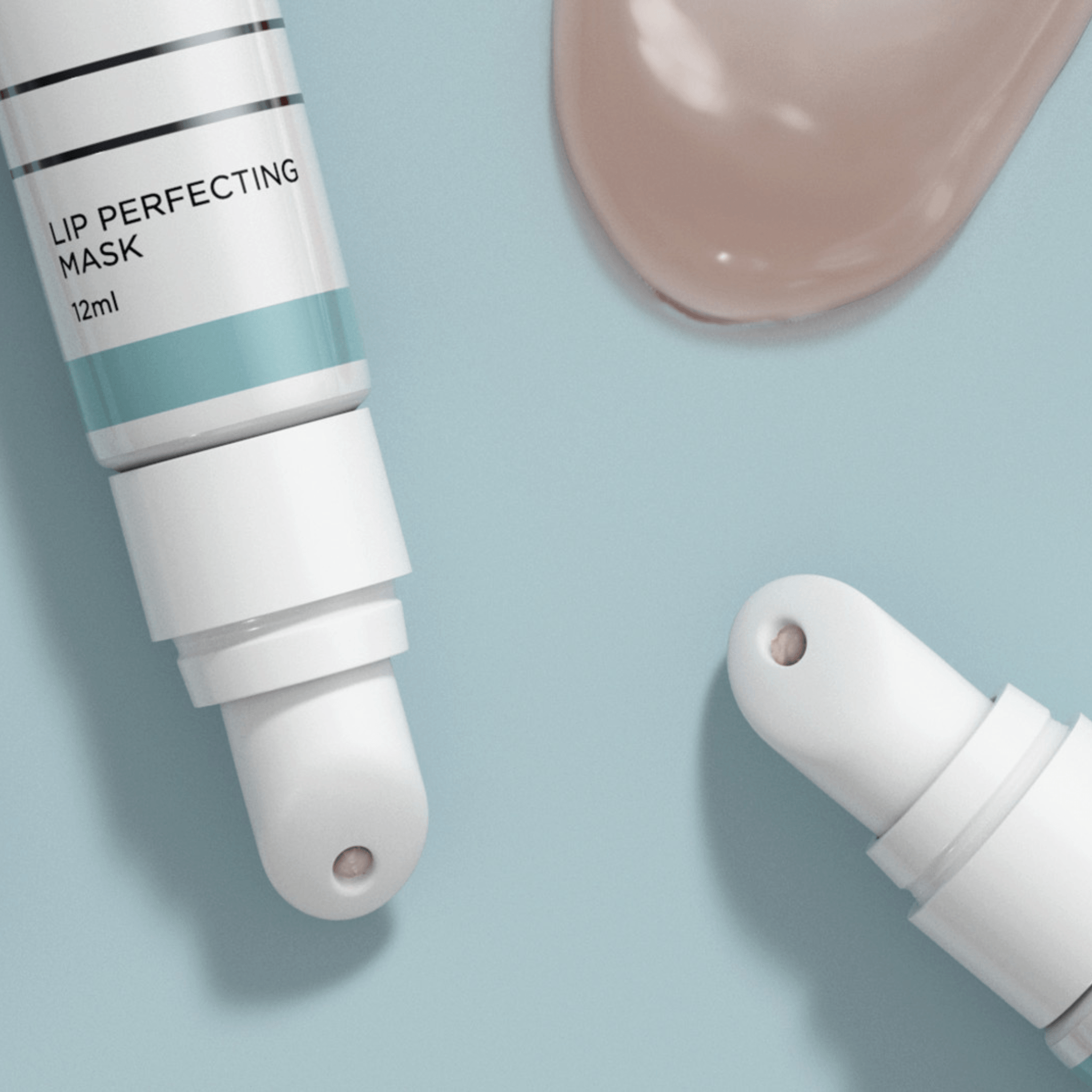 Aspect Lip perfecting mask with applicator on a light blue background