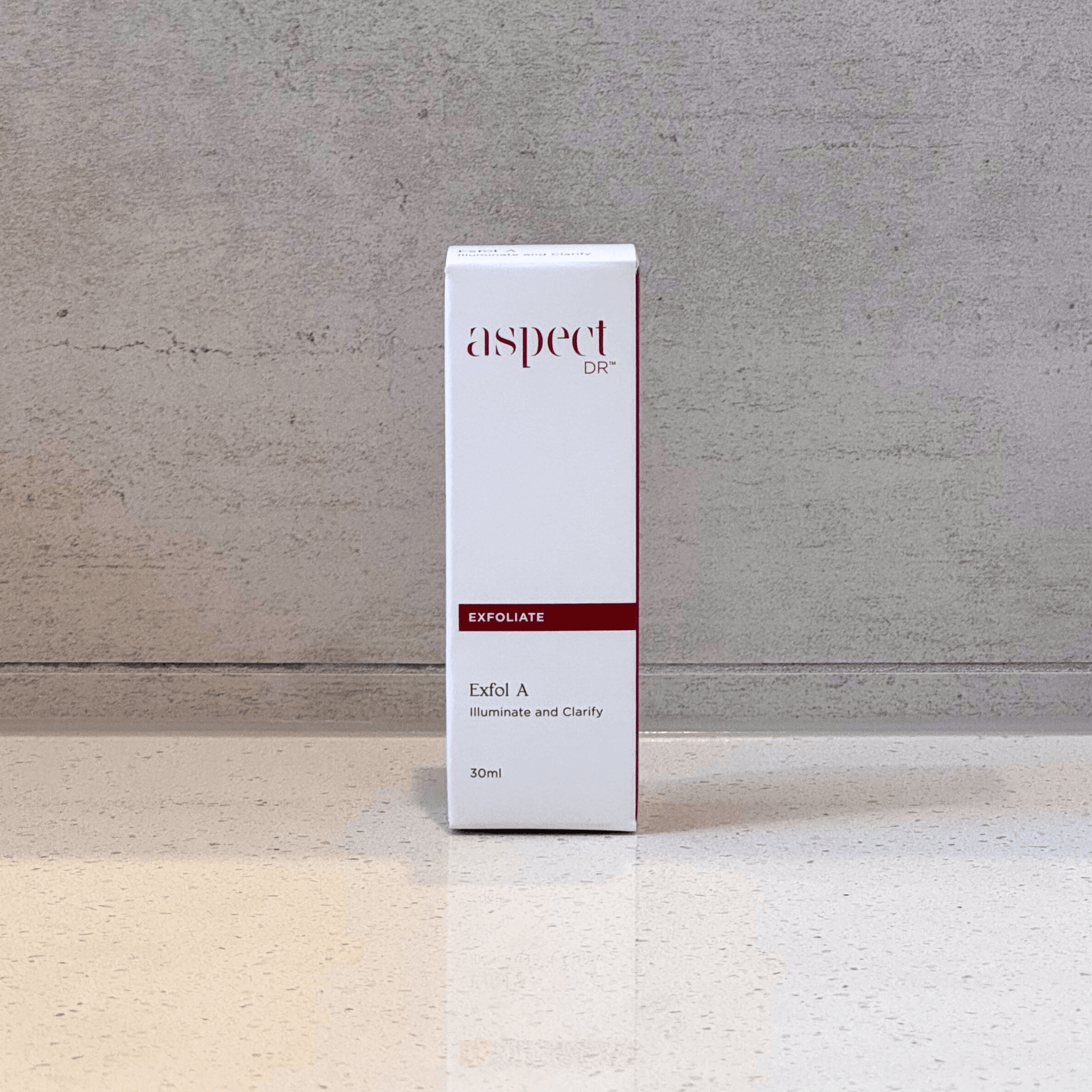 Aspect Exfol A on neutral background