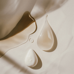 Australian cosmeceutical Skincare range product droplets on neutral background