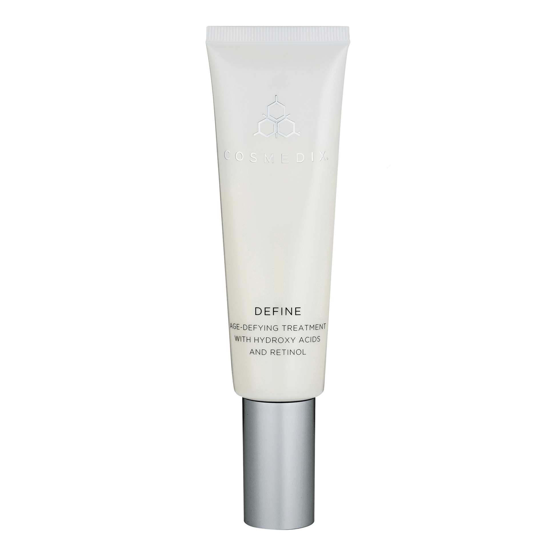 Cosmedix Skincare tube labeled 'Define' on a white background
