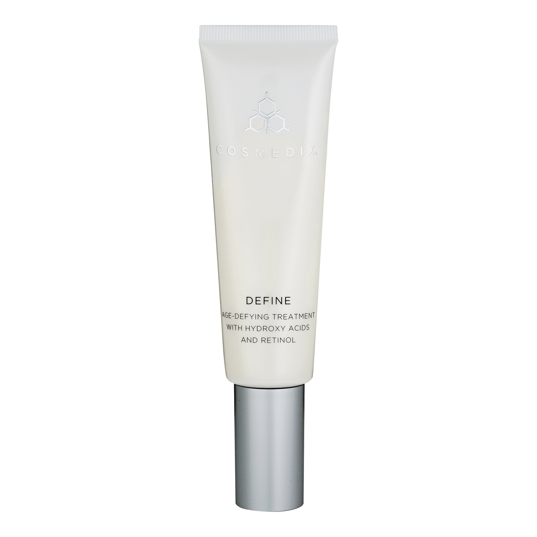 Cosmedix Skincare tube labeled 'Define' on a white background