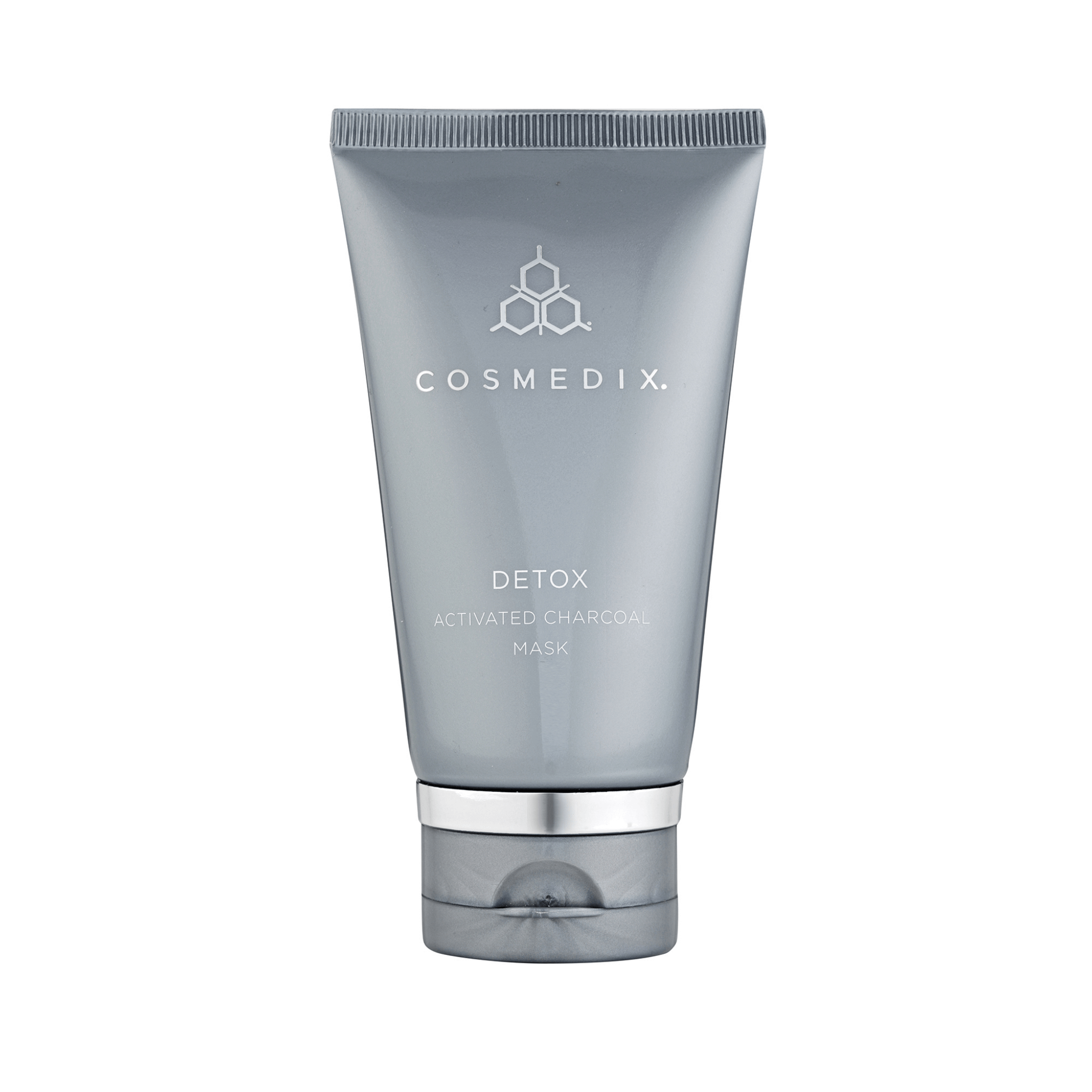 Cosmedix detox activated charcoal mask tube on a white background