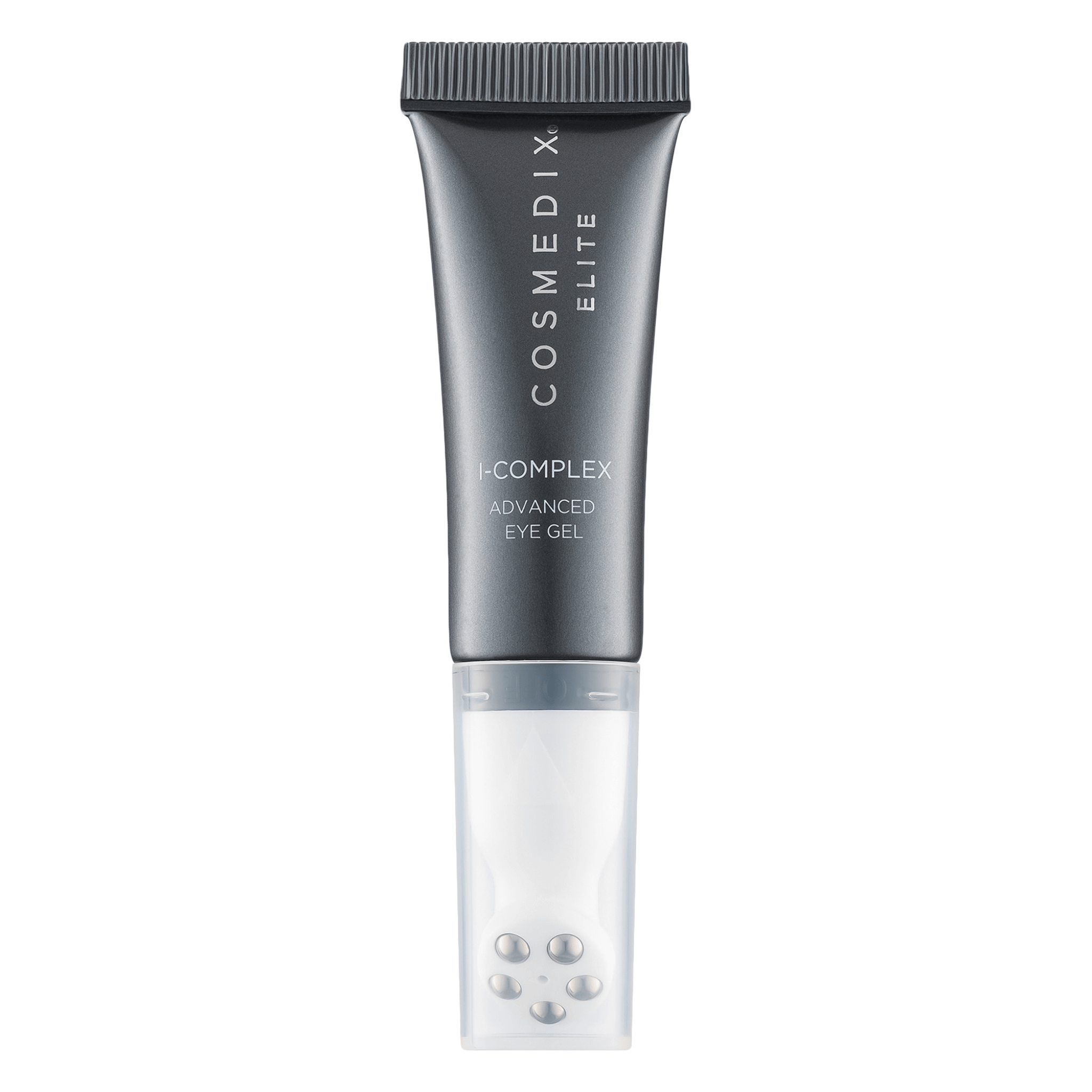 Cosmedix Elite i-complex eye cream tube on a white background