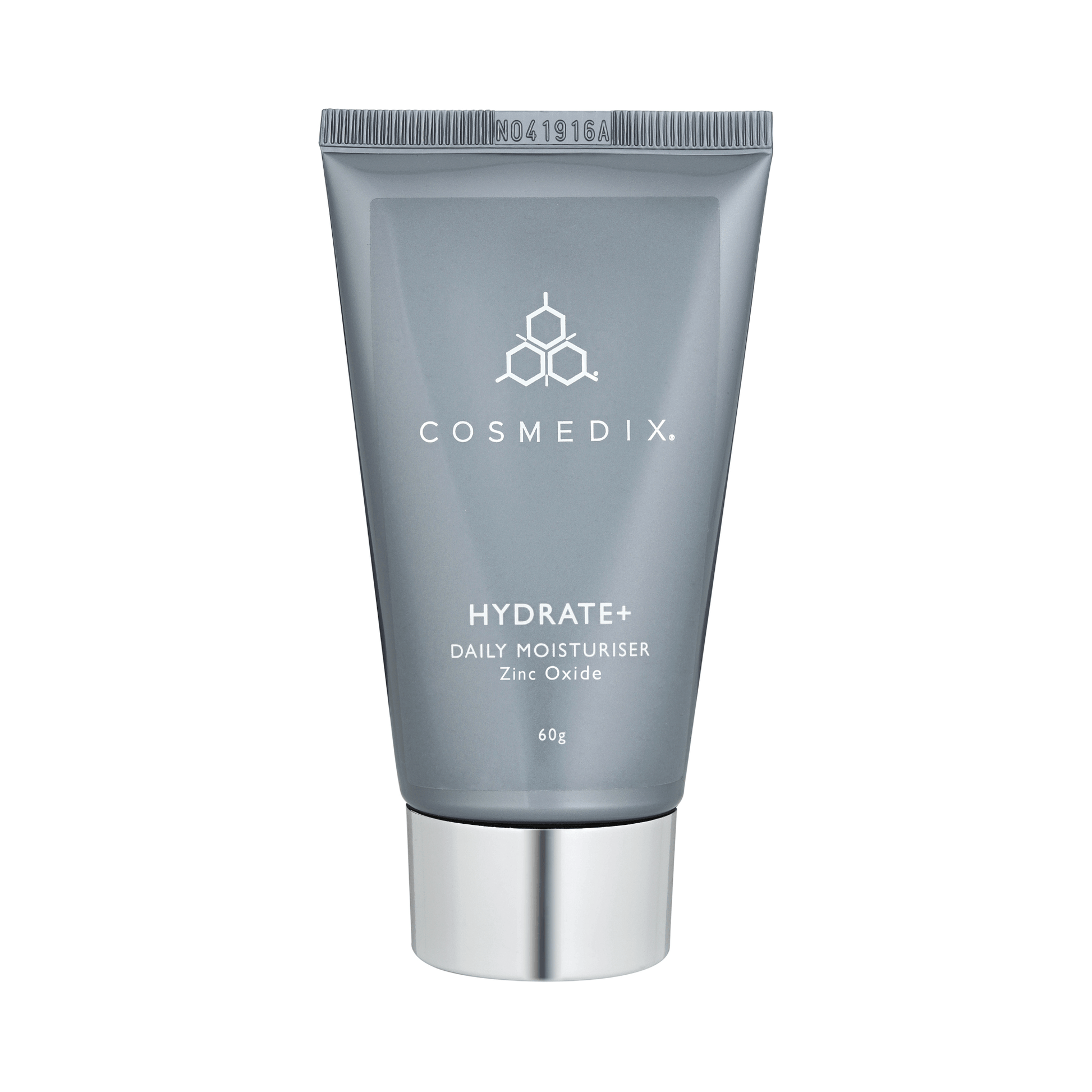 Cosmedix Hydrate+ daily moisturiser tube on a white background