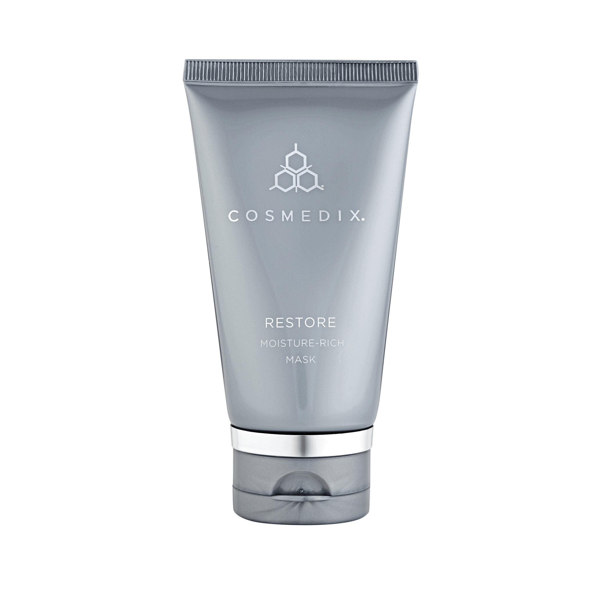 Cosmedix Restore moisture-rich mask tube on a white background
