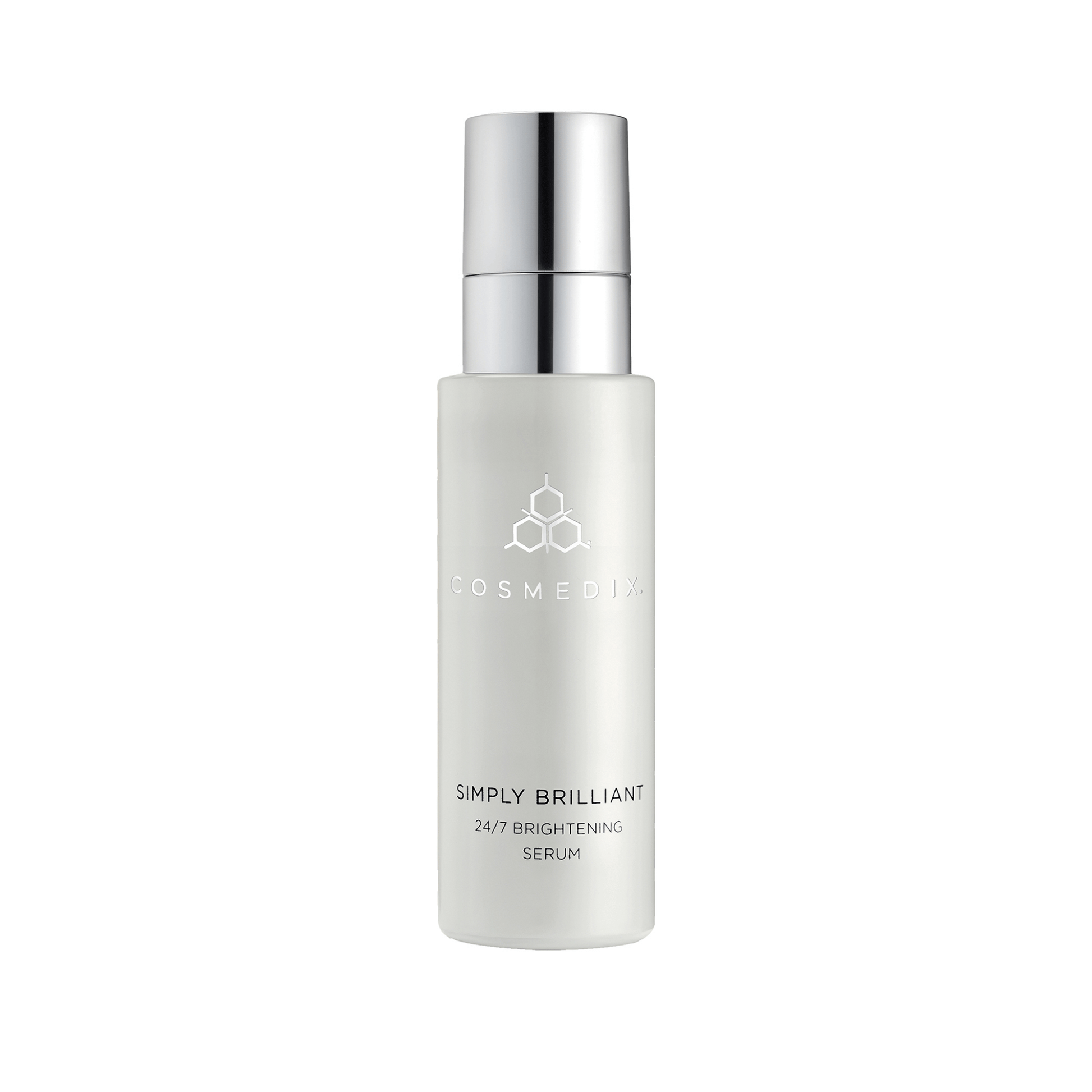 Cosmedix Simply Brilliant 24/7 Brightening Serum on a white background