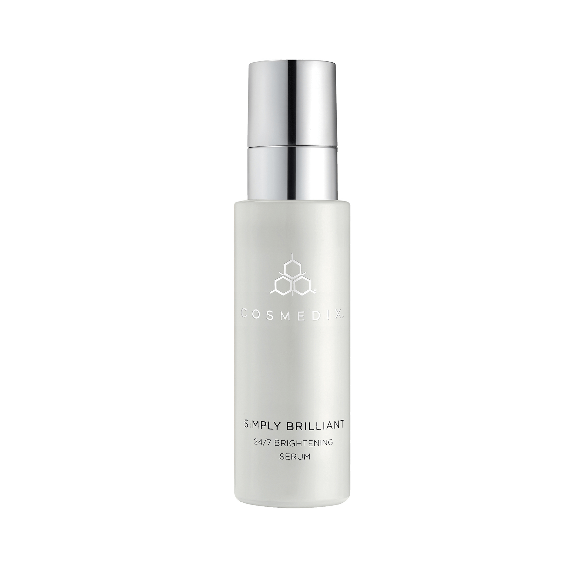 Cosmedix Simply Brilliant 24/7 Brightening Serum on a white background