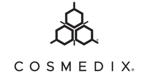Dark Grey Cosmedix logo on transparent background