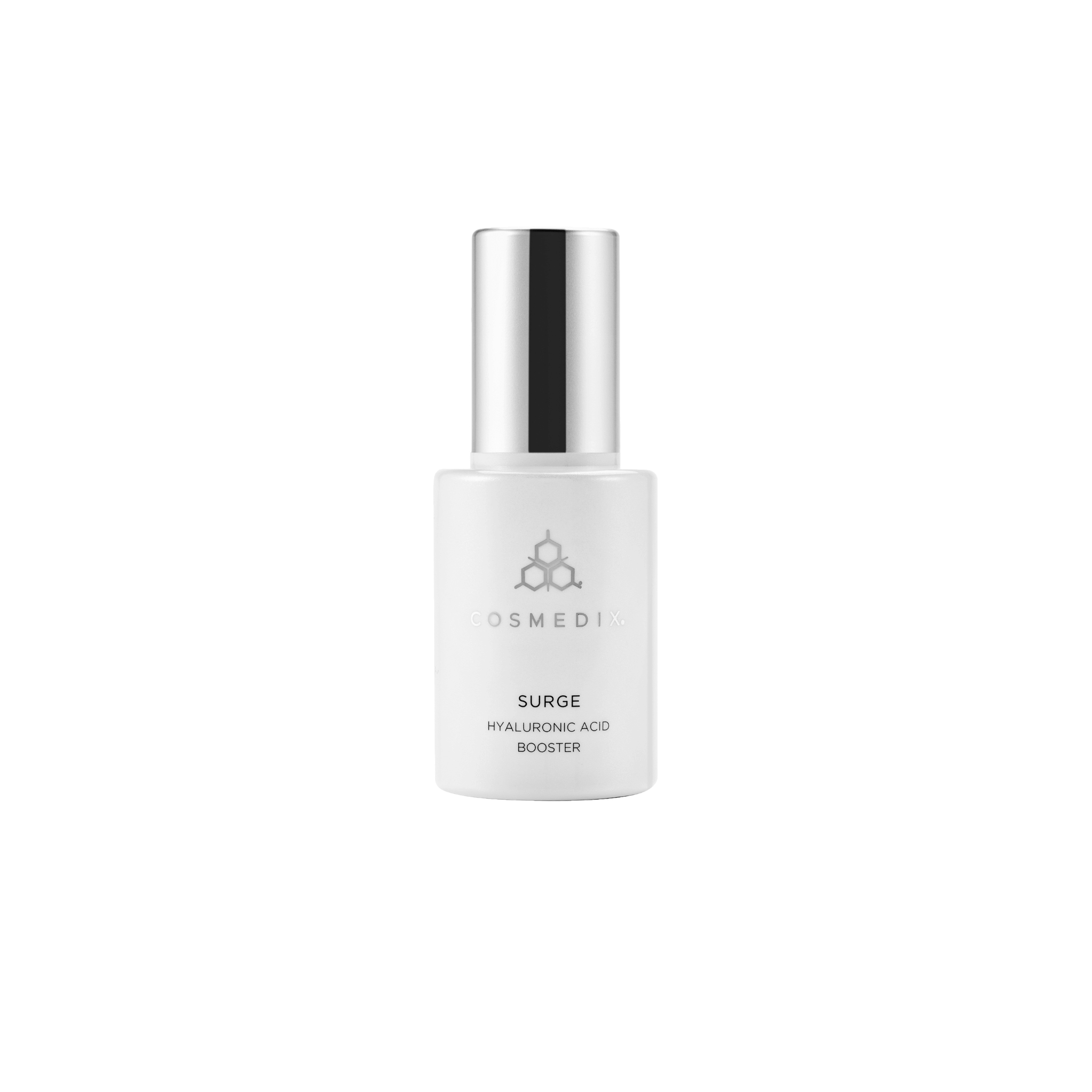 Cosmedix Surge Hyaluronic Acid Booster bottle on a white background