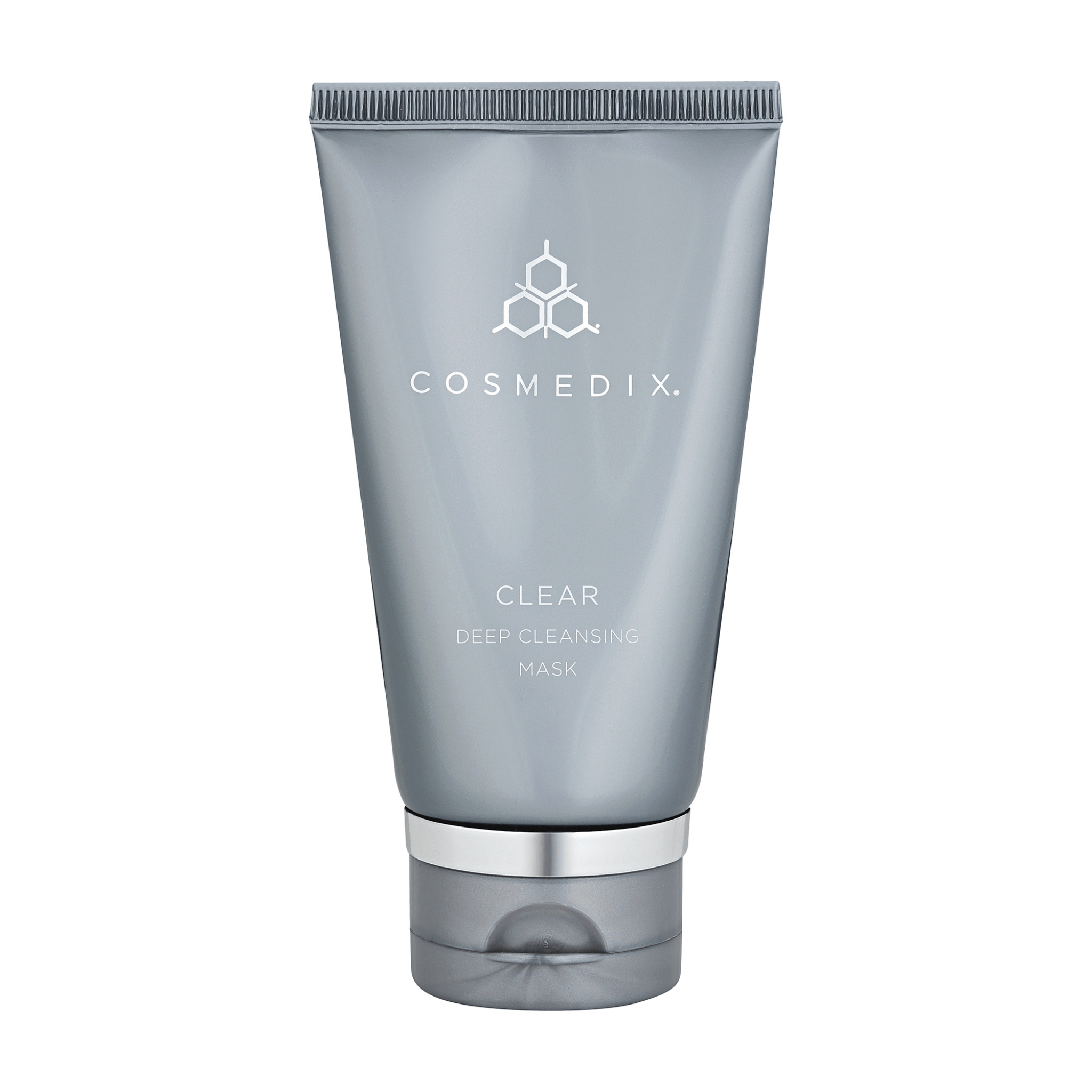 Cosmedix clear deep cleansing mask tube on a white background