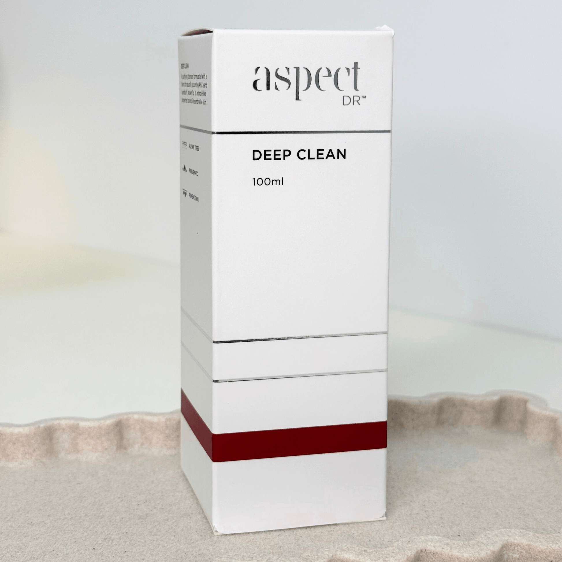 Deep Clean Cleanser Aspect Dr front of product on white background