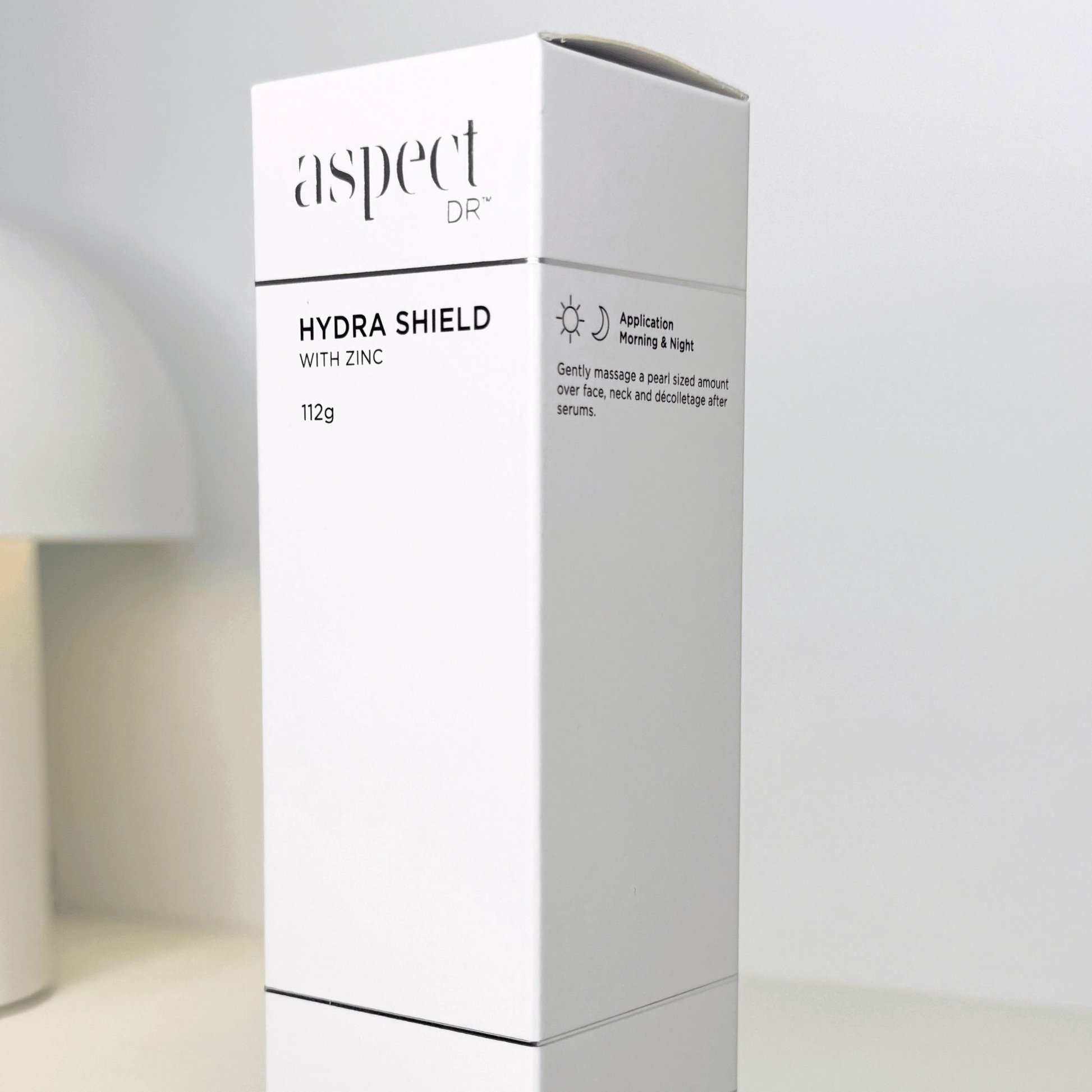 Hydra Shield Aspect Dr 112g front and side of packaging