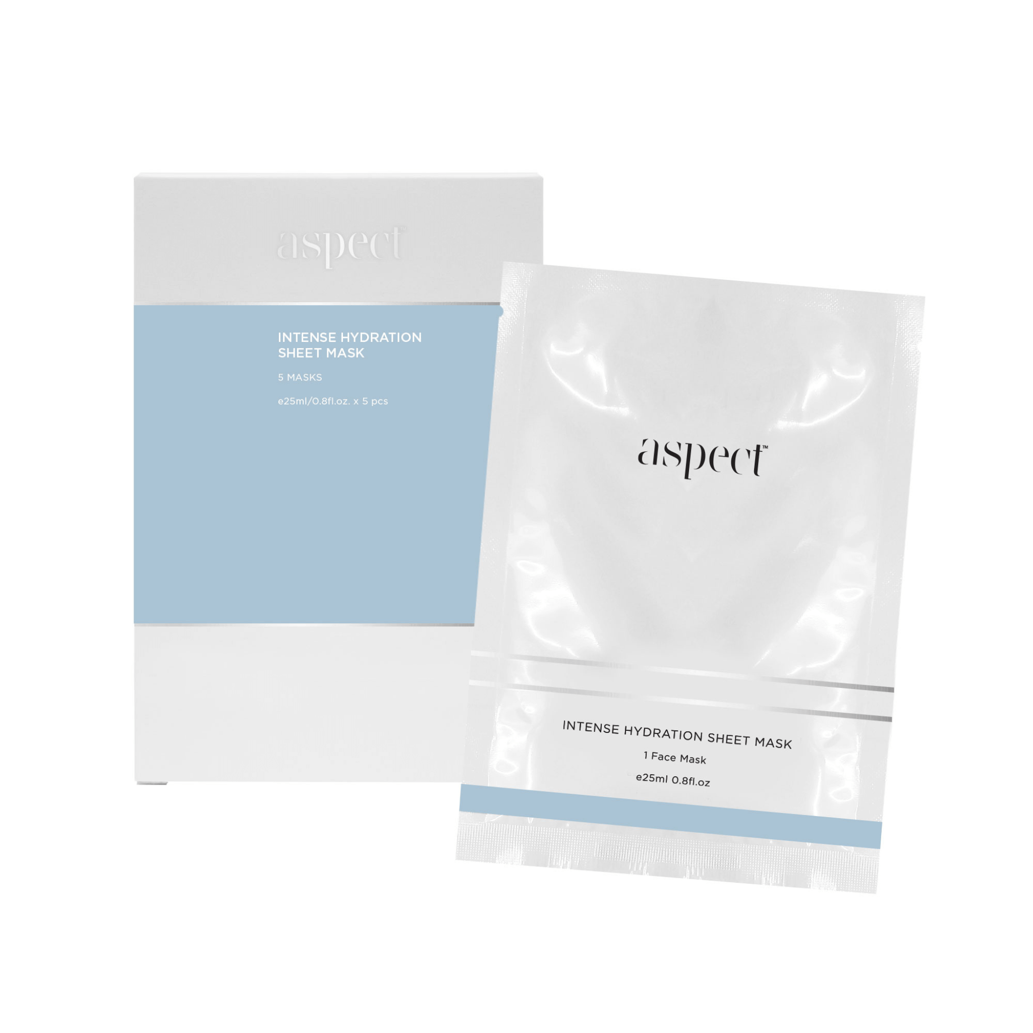 Aspect intense hydration sheet mask and box on a white background