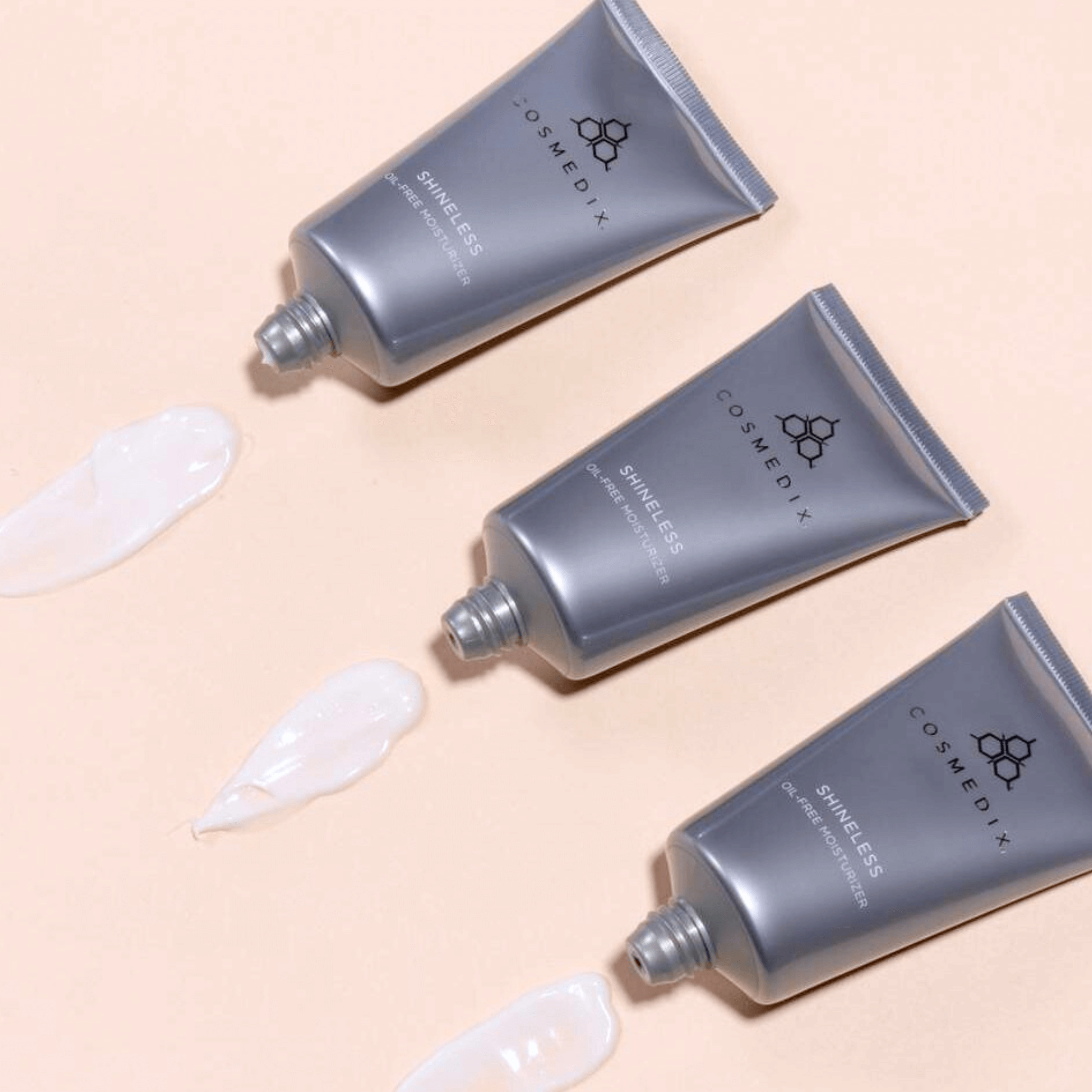 Thee Cosmedix Shineless oil free moisturiser tubes with skincare samples
