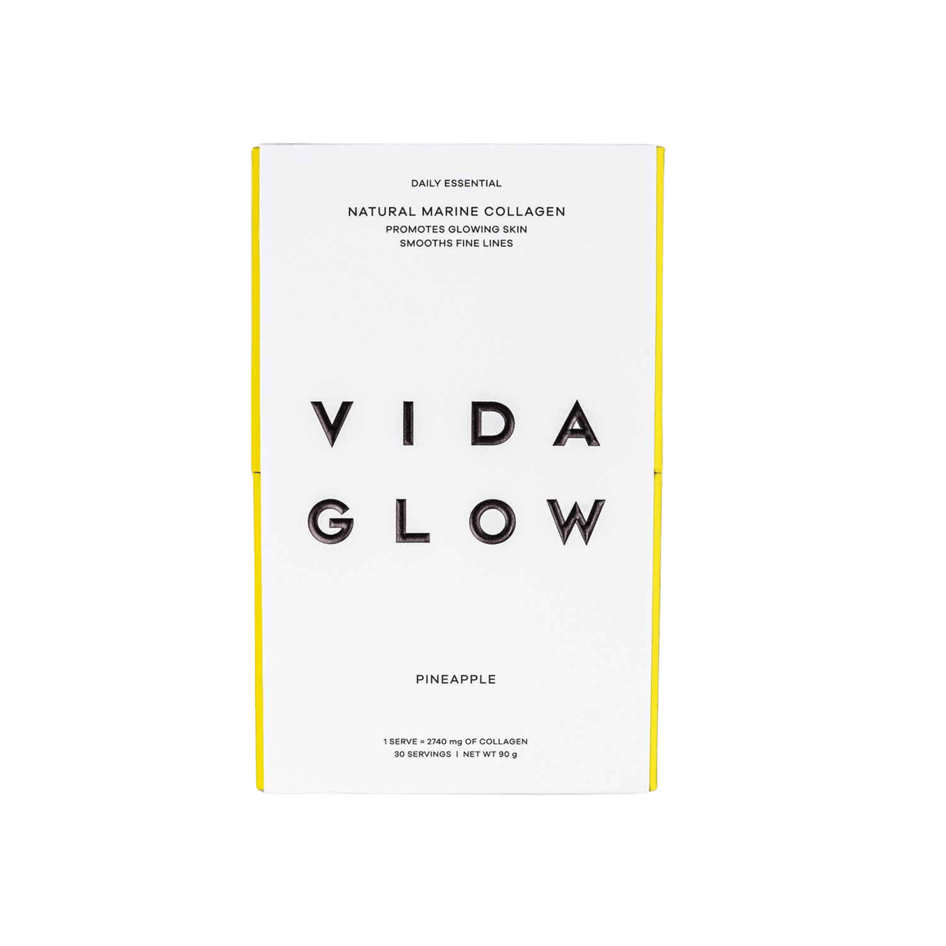 Vida Glow Pineapple marine collagen front of box on white background