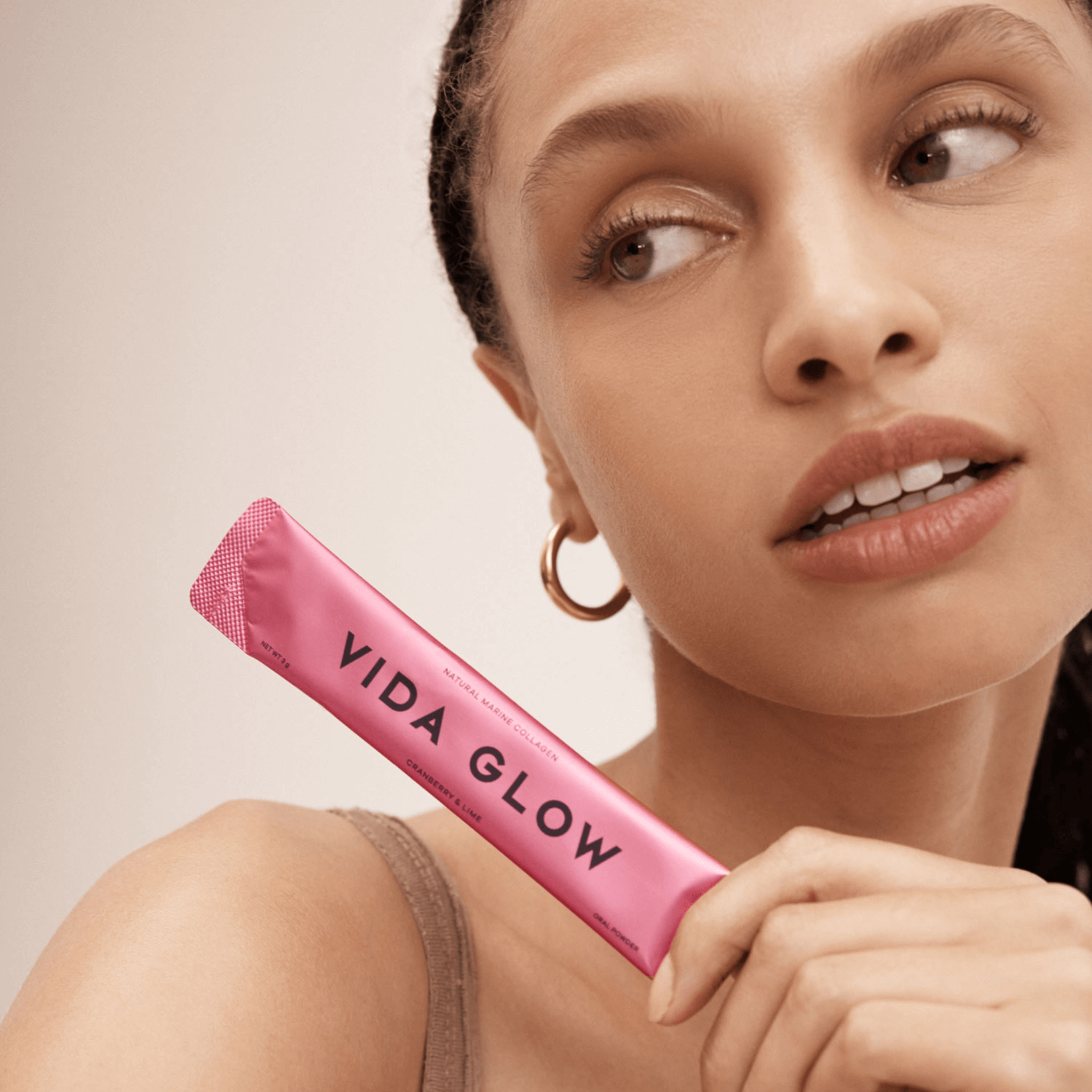 Vida Glow Cranberry and lime flavour powder sachet