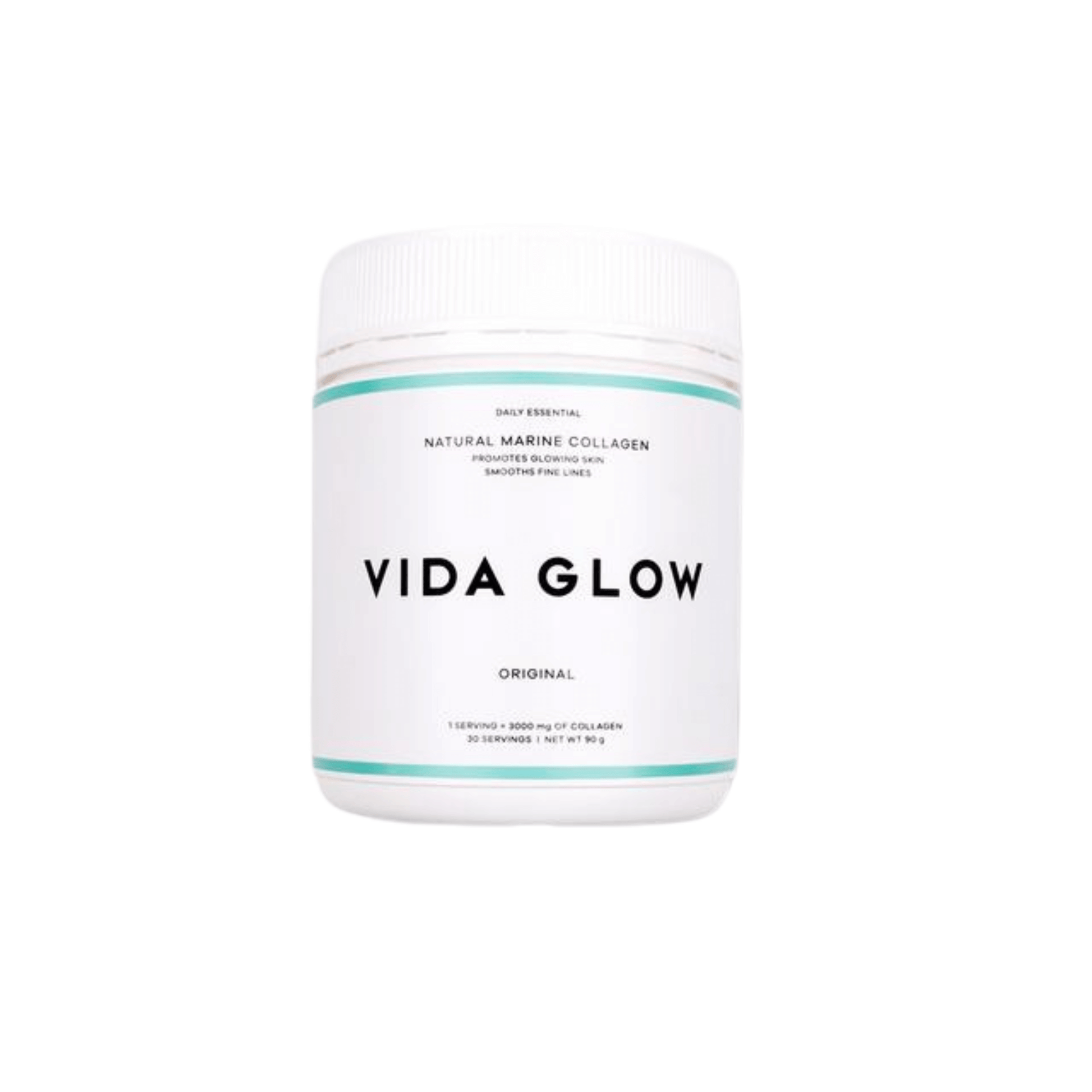 Vida glow marine collagen 90g loose powder front of container