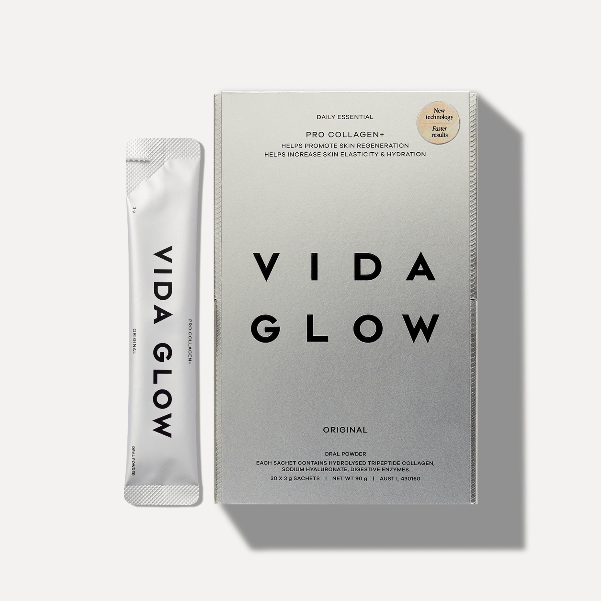 Vida Glow pro collagen box and sachet