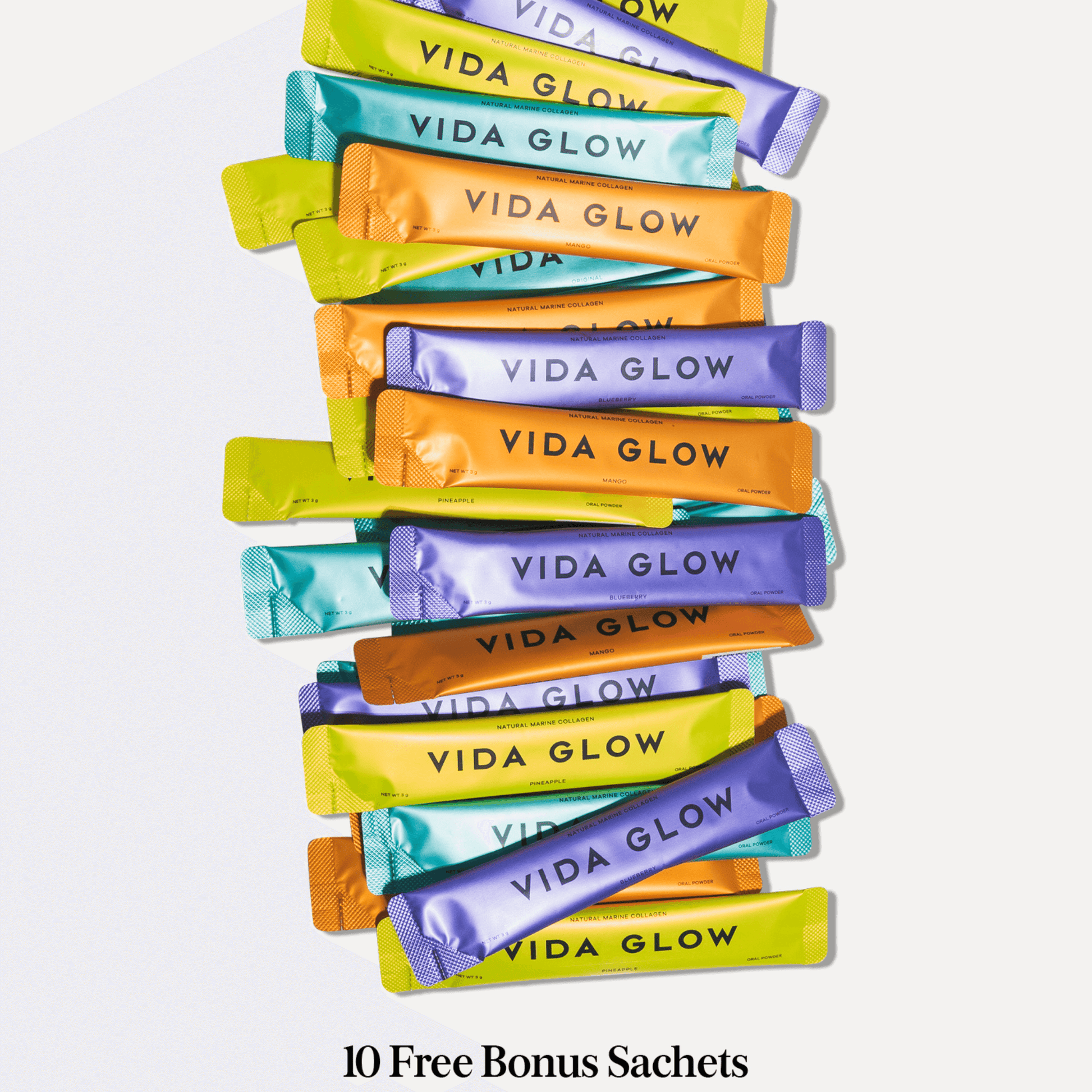 Vida glow mixed flavour 10 free bonus sachets